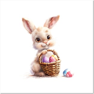 Cute Easter Bunny, Watercolor. Posters and Art